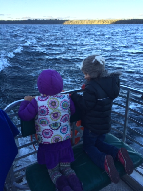 kids on boat