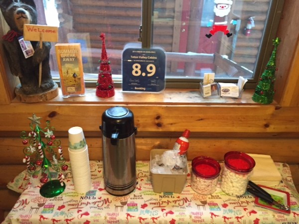 hot cocoa bar in lobby